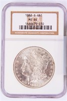 Coin 1882-S Morgan Silver Dollar NGC MS64
