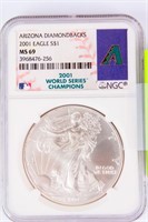 Coin 2001 American Silver Eagle NGC Diamondbacks