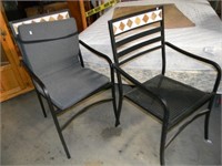 Pair of Black Metal Patio Chairs