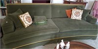 Green 1950's curved back 7 ft couch