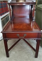Imperial mahogany step back end table