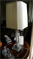 32'" Glass based table lamp with white shade