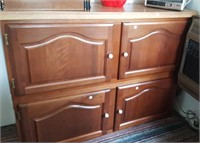 4 door wood kitchen cabinet with Formica top