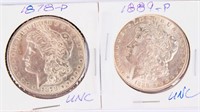 Coin 2 Morgan Silver Dollars 1878-P & 1889-P