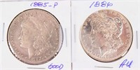 Coin 2 Morgan Silver Dollars 1885-P & 1886-P