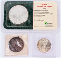 Coin  Silver Eagle. Walking Lib Half & Bust Half