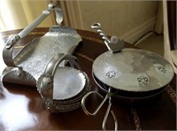Hammered aluminum tray & coasters-Tray,Crumb pan