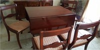 Drop Leaf dining room table & 6 chairs