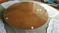 Lazy Susan with glass top for center of table