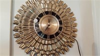 Electric Wall Clock 1960's Style - gold edging