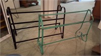 2 - metal frame shoe racks - green is older unit