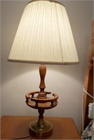 Wood Base Table Lamp with white shade