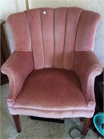 Curved back occasional living room chair
