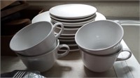 Franciscan White Plates & white Corelle cups