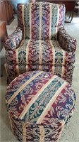 Upholstered chair & matching foot stool