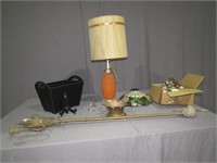 Magazine Holder, Lamp, and Light Fixtures-