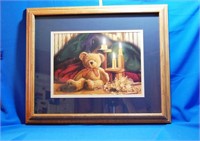 Bear And Candles Framed Picture