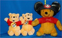 (3) Walt Disney World Pooh Bear Plush Bears