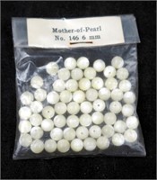 New 6 Mm Mother Of Pearl Necklace Beads Bag Lot