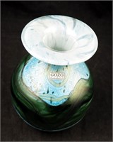Gozo Maltese Glass 'seaweed' Vase - Labeled