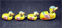 Vintage Tin Litho Wind-up Toy Ducks Litho Paint
