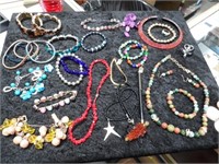 Rhinestone Jewelry Lot, Bracelets, Necklace Set