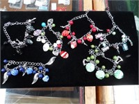 6 Beautiful Glass Bead Charm Bracelets