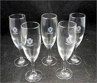 5 J M  Monmousseau Vintage Champagne Flutes Glass