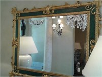 Gilt Frame Mirror w/ Green Border