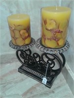 Candleholder w/ 2 Large Candles