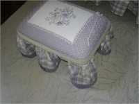 Small Stool with Lavender Upholstery