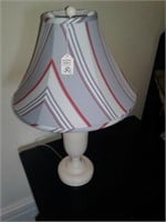 Pair Table Lamps Striped Shades 24"T