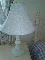Pair White Lamps w/ Lavender Shade