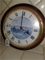 Round Clock Made in Britain w/ Golfers