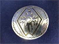 Navajo Sterling Silver Concho Brooch Pin