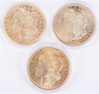 Coin 3 Morgan Silver Dollars 1921-P, D & S