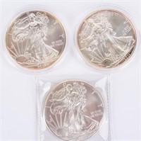 Coin 3 American Silver Eagle .999 Fine Silver UNC