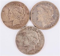 Coin  3 Silver Dollars Peace & Morgan