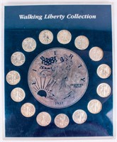 Coin Walking Liberty Half Dollar Set 1933-1947