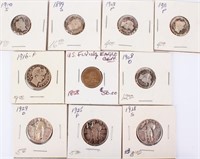 Coin Early Type Coins Flying Eagle, Barber Dimes +