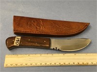 7 1/2" Pakistan skinning knife with wood handle an