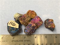 7 pieces of 1" peacock ore specimen   (11)