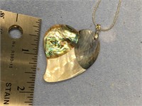 Choice on 2 (97-98) 2 1/2"  Abalone pendent on a s