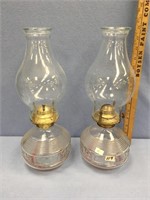 Pair of 14" antique oil lanterns     (86)