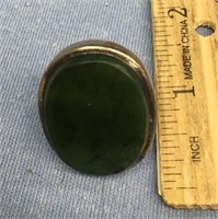 1" jade ring set in sterling silver, approx. size
