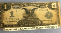 Rare 1899 U.S. Large size silver certificate    (k