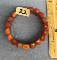 Orange rust colored agate stretch bracelet   (g 22