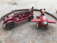 Early Rubber Mickey Mouse & Plane