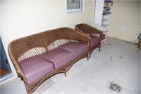 Lot #76 (3) pcs of Antique wicker to include;