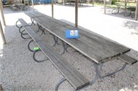 6 ft. Wooden Picnic Tables, Galvanized Frames